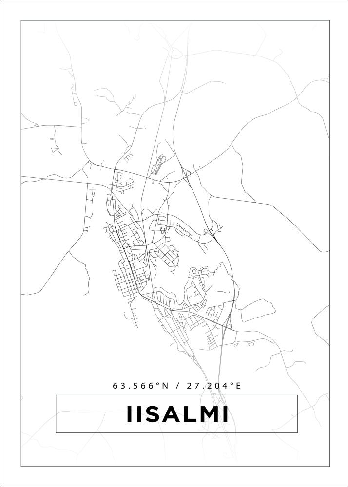 Kartta - Iisalmi - Valkoinen Juliste