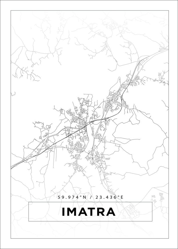 Kartta - Imatra - Valkoinen Juliste