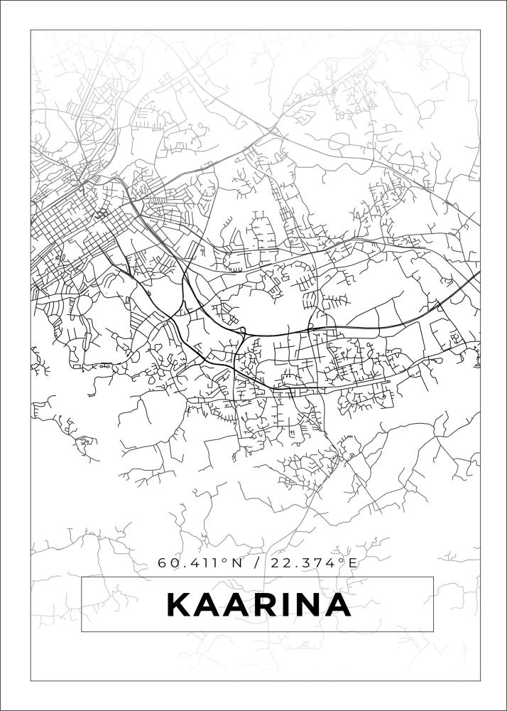 Kartta - Kaarina - Valkoinen Juliste