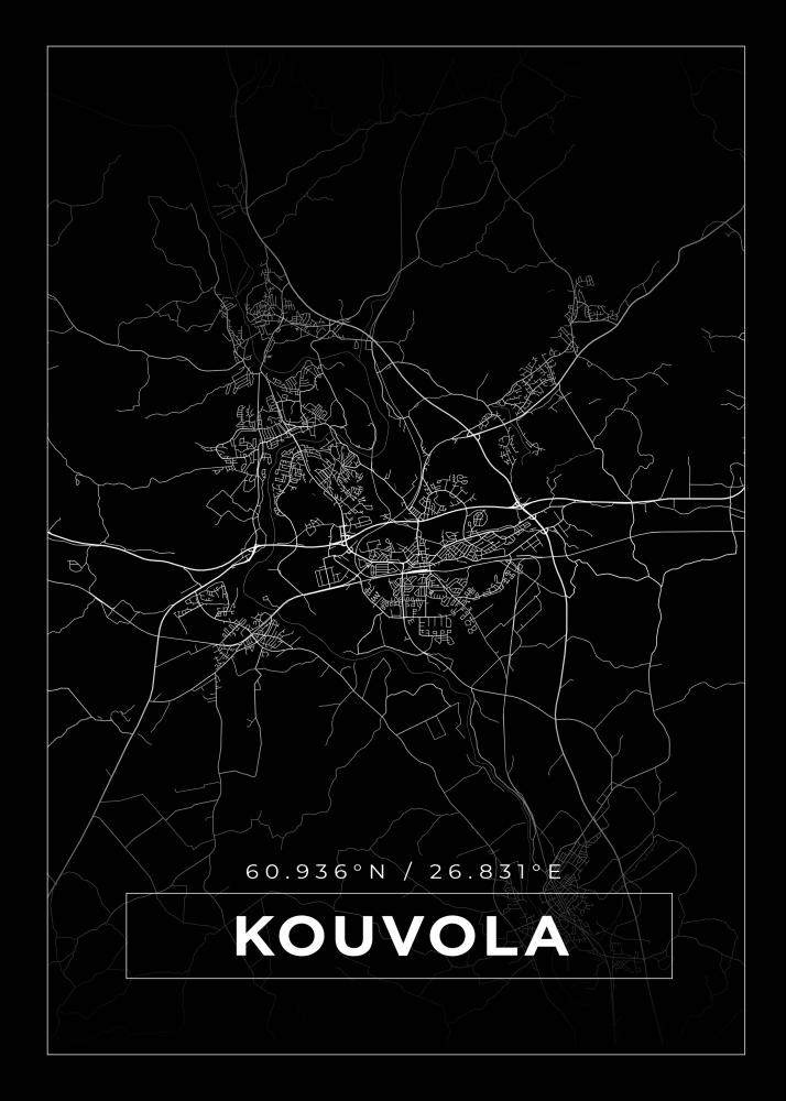 Kartta - Kouvola - Musta Juliste