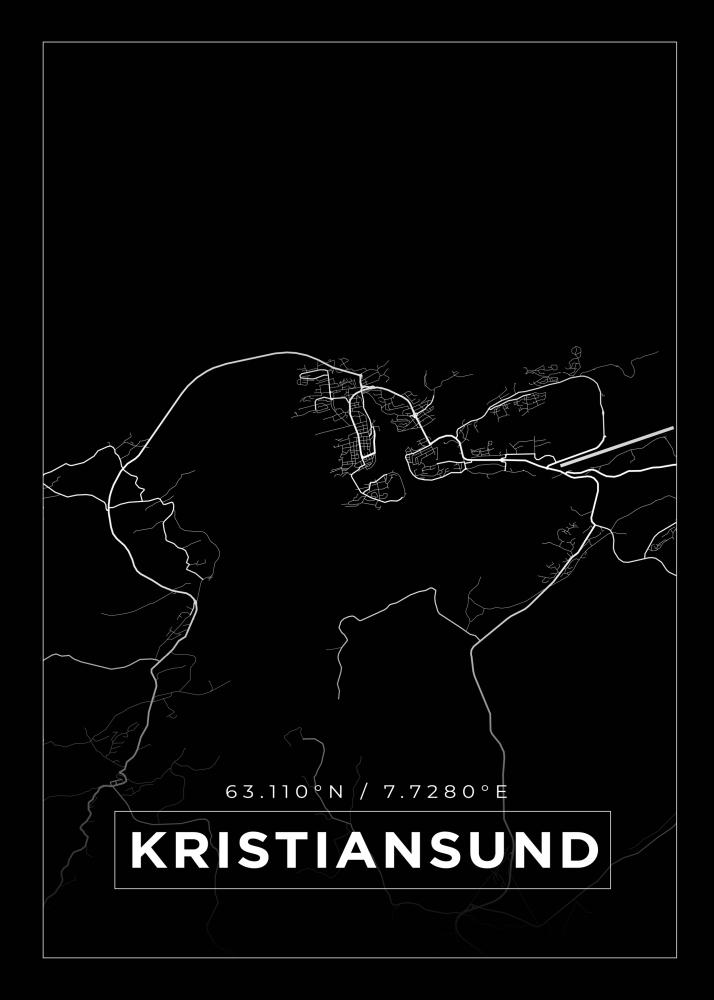 Kartta - Kristiansund - Musta Juliste