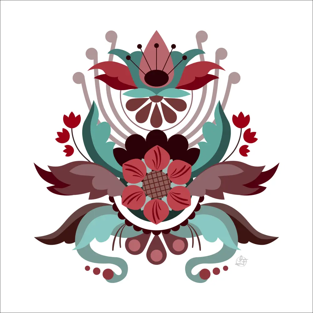 Kurbits flower red Juliste