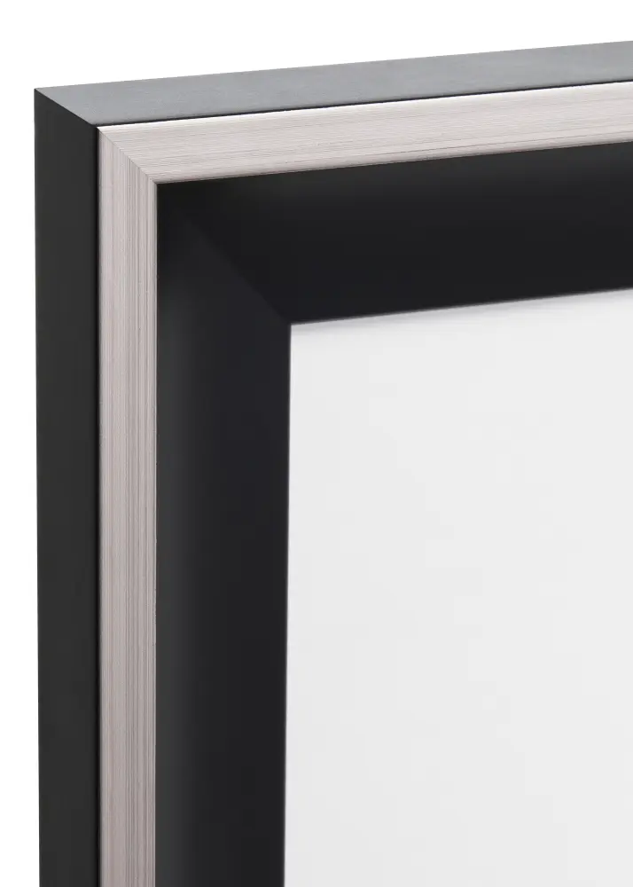 Kehys Öjaren Musta-Hopea 70x100 cm - Passepartout Musta 62x85 cm