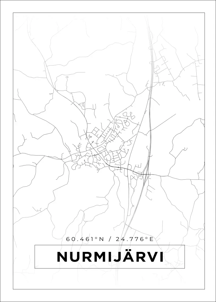 Kartta - Nurmijärvi - Valkoinen Juliste