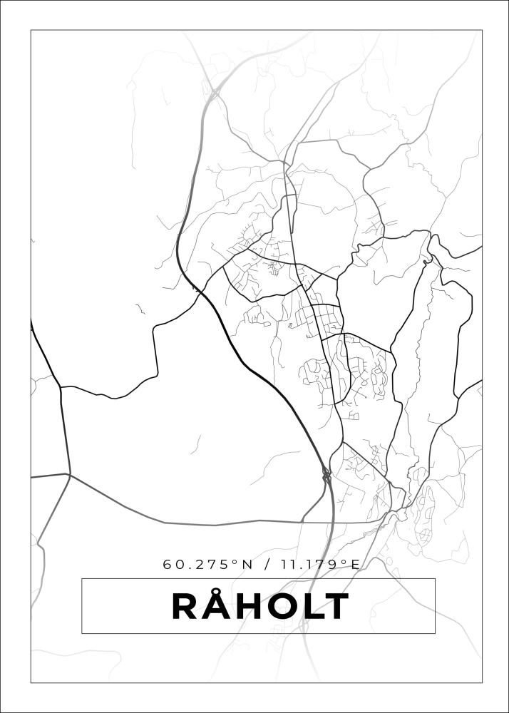 Kartta - Råholt - Valkoinen Juliste