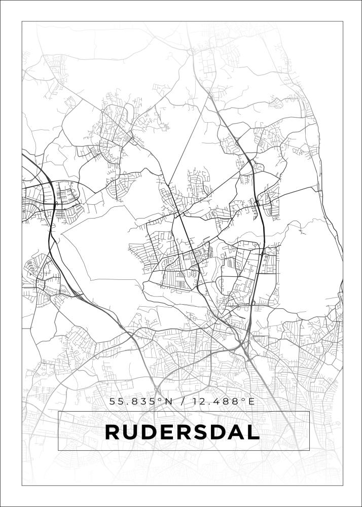 Kartta - Rudersdal - Valkoinen Juliste