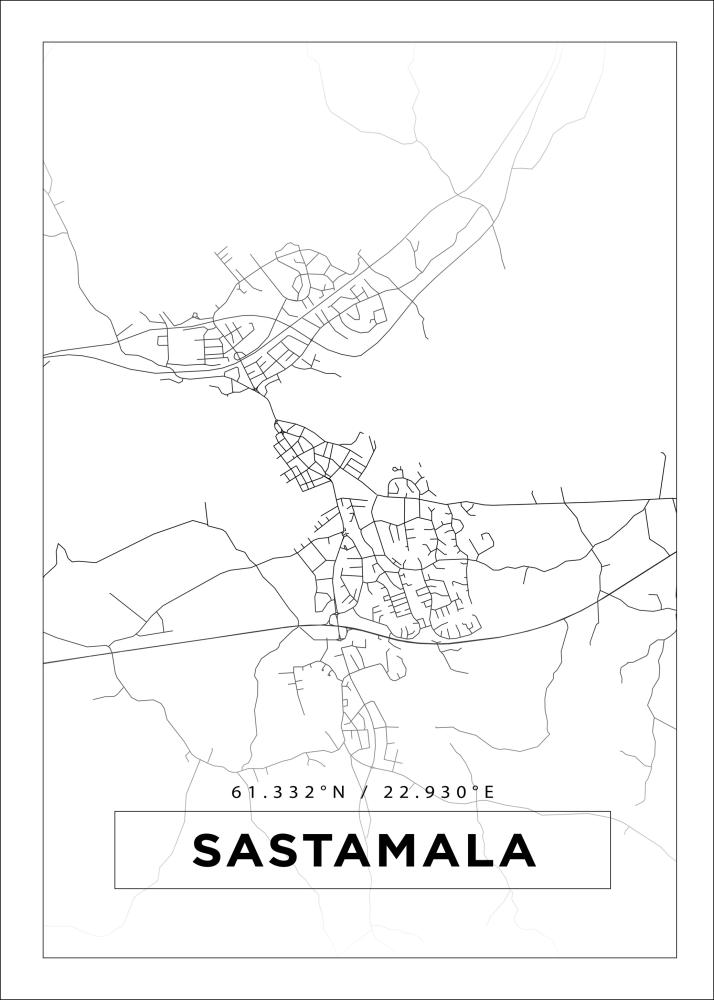 Kartta - Sastamala - Valkoinen Juliste