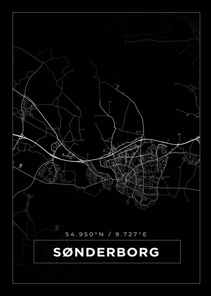 Kartta - Sønderborg - Musta Juliste