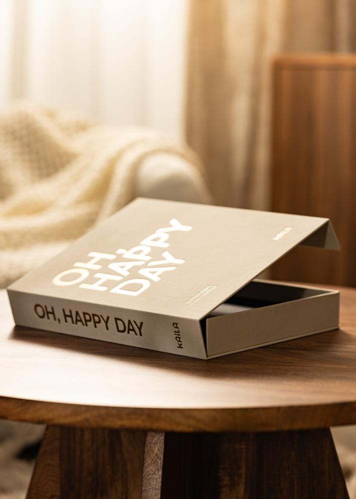 KAILA OH HAPPY DAY Creme - Coffee Table Photo Album (60 Mustaa sivua)