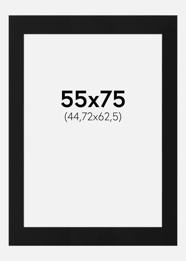 Paspatuuri Musta Standard (Valkoinen keskus) 55x75 cm (44,72x62,5)