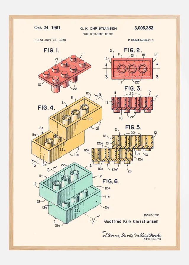 Patent Print - Lego Colors Juliste