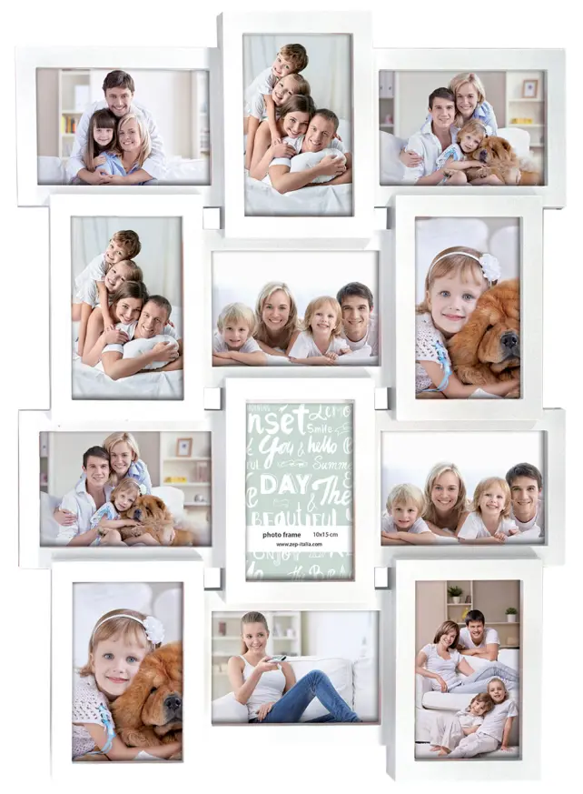 Multiple frame white Kollaasikehys - 12 Kuvalle