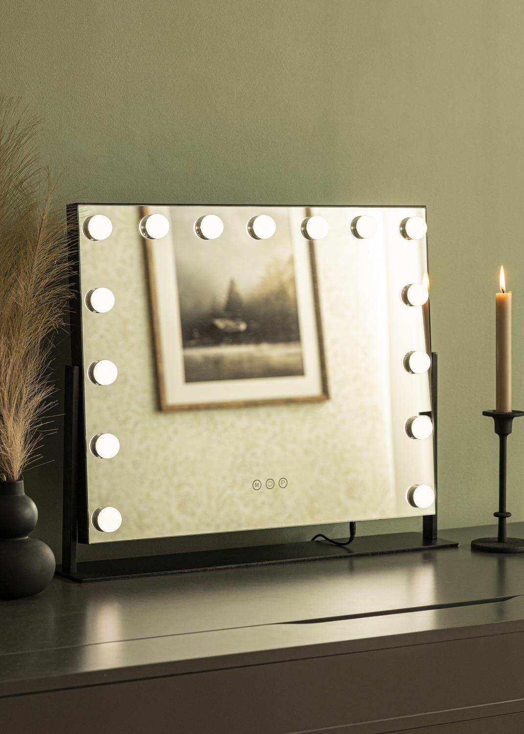 Product Image for KAILA Meikkipeili Soft Corner LED Musta 60x52 cm