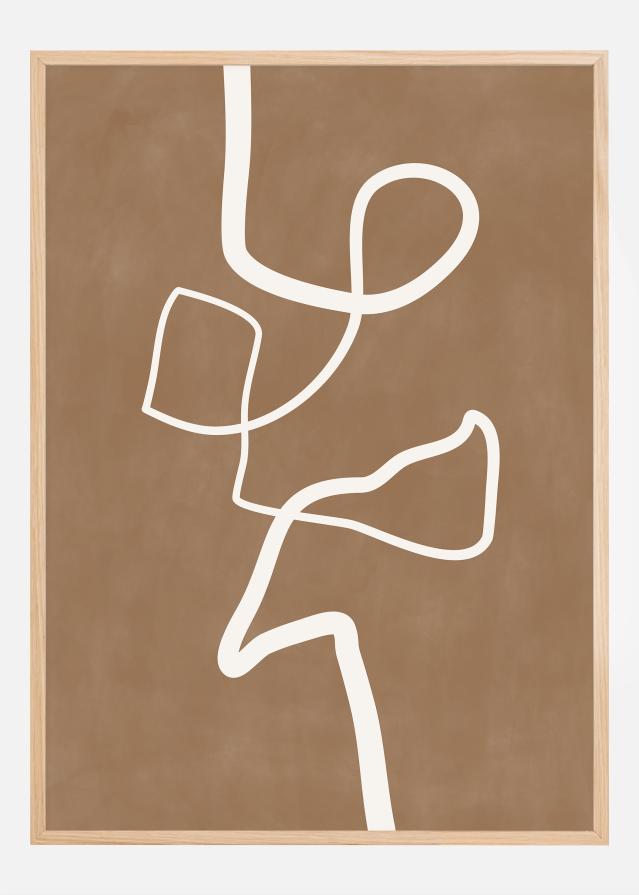 Brown Single Line Artwork Juliste