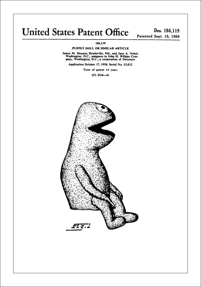 Patenttipiirustus - Kermit I Juliste