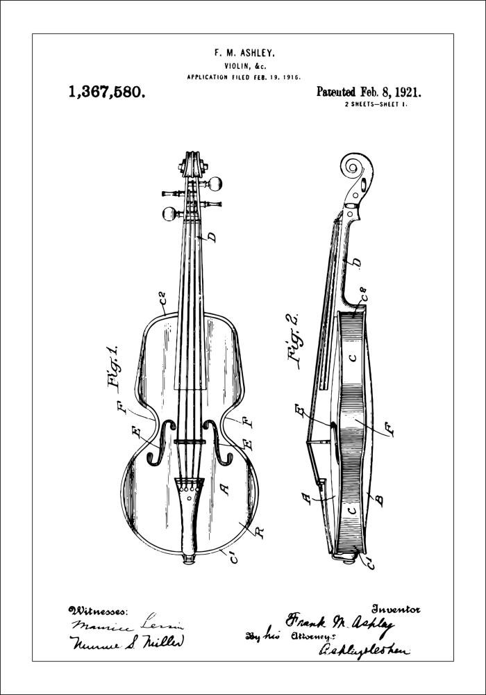 Patenttipiirustus - Viulu Juliste