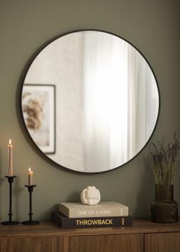 KAILA Round Mirror - Edge Black 80 cm Ø