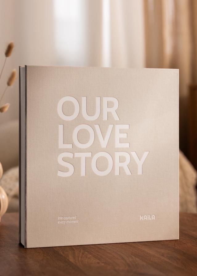 KAILA Valokuva-albumi OUR LOVE STORY Kermanvärinen - 600 kuvaa koossa 10x15 cm