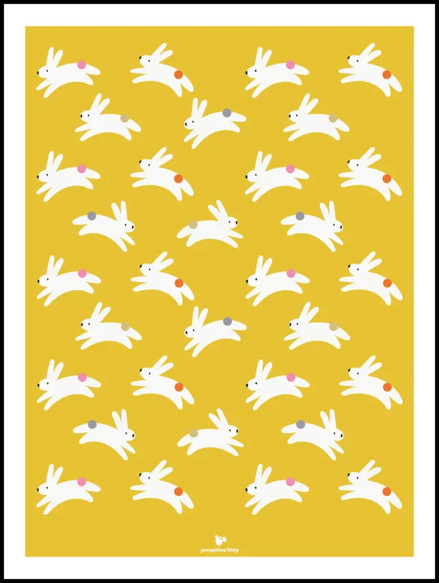 Rabbit - yellow Juliste