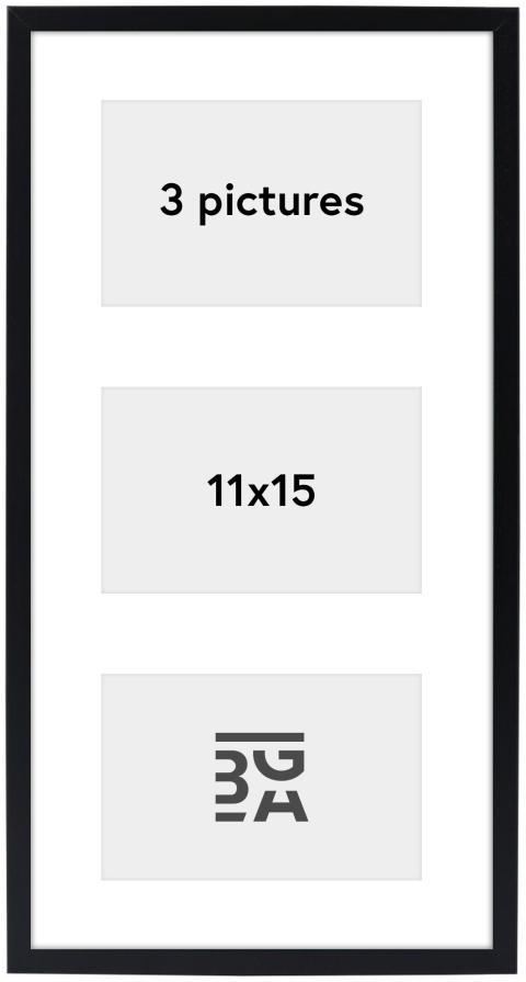 Edsbyn Kollaasikehys XVII Musta - 3 Kuvalle (11x15 cm)