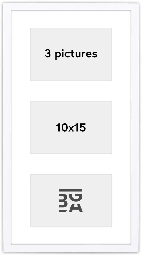 Edsbyn Kollaasikehys XIV Valkoinen - 3 Kuvalle (10x15 cm)