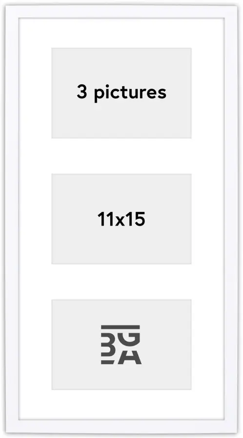Edsbyn Kollaasikehys XVIII Valkoinen - 3 Kuvalle (11x15 cm)
