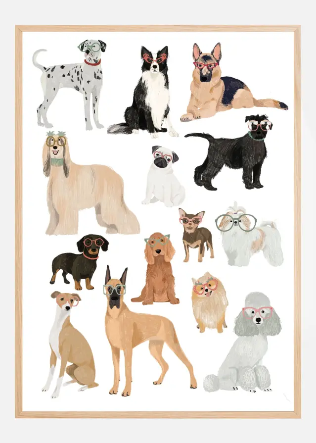 Dogs in glasses Print Juliste