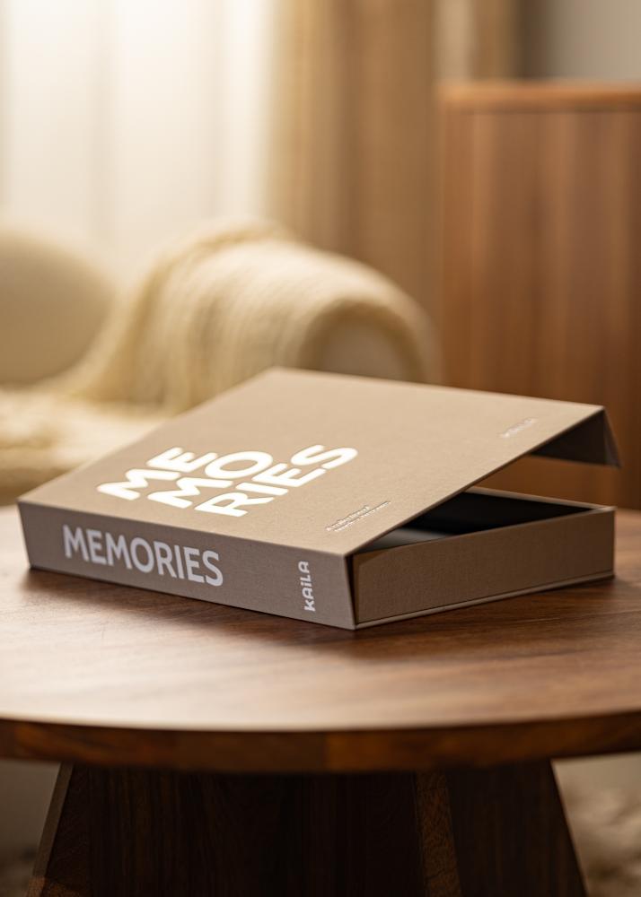 KAILA MEMORIES Grey/White - Coffee Table Photo Album (60 Mustaa sivua)