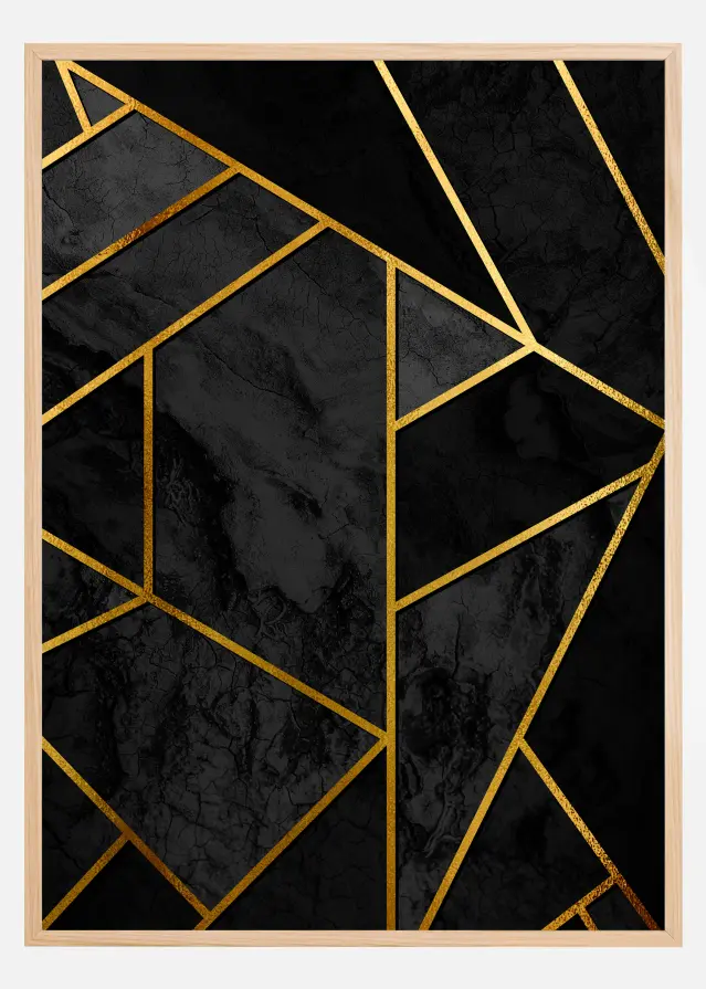 Gold & Black Marble Juliste